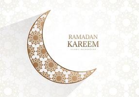 Golden Ornate Crescent Moon Ramadan Kareem Design vector