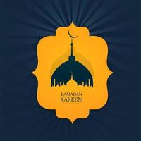 Ramadan Design with Mosque Silhouette in Ornamental Shape vector