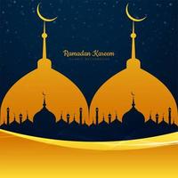 Ramadan Kareem Mosque with Wave Shape vector