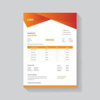 Orange Gradient Angled Header Business Invoice  vector