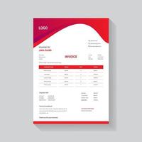 Red dynamic wave business invoice design