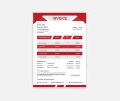 Red Folden Corner Design Invoice Template vector