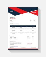 Angled Red and Navy Shape Invoice Billing Template vector