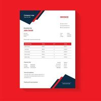 Red and Blue Overlapping Triangle Corner Invoice Template vector