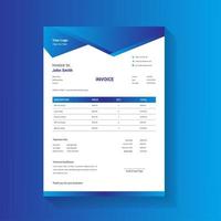 Blue Overlapping Triangle Invoice Template vector
