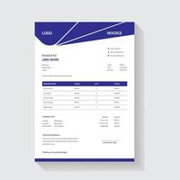 Business Invoice with Blue Sectioned Angled Shape vector