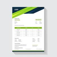 Green and Blue Dynamic Header Invoice Template vector