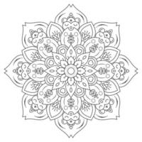 Mandala with Vintage Floral Style for Coloring vector