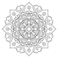 Flower Mandala For Coloring vector