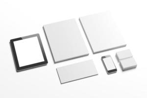 Blank stationery phone and tablet pc photo