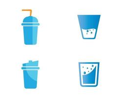 Drinking Glass Icon Set  vector