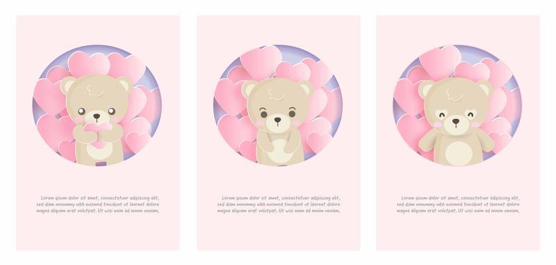 Card set with bear and balloons