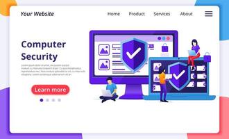 Cyber security concept landing page