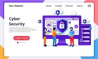 Cyber security concept flat style vector