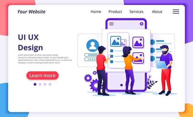 Creating an application design concept in flat style