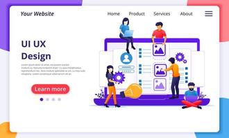 UI UX design concept in flat style vector