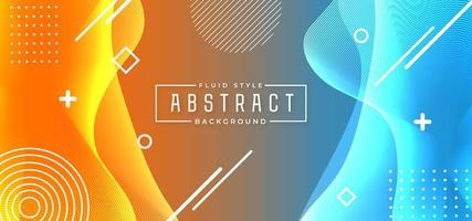 Blue and Orange Fluid Style Abstract Background vector