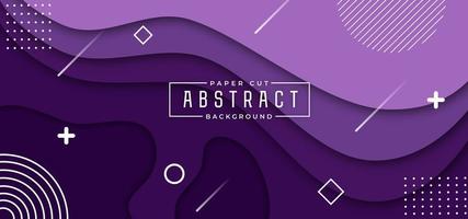 Purple Gradient Overlapping Shape Horizontal Banner vector