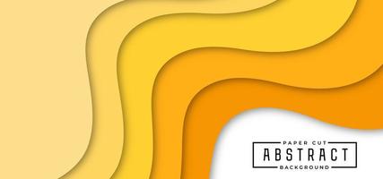 Yellow Layered Wave Shape Horizontal Banner vector