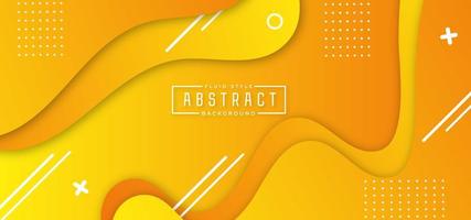 Yellow Layered Flowing Shape Horizontal Banner vector