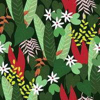 Tropical Flowers Pattern vector