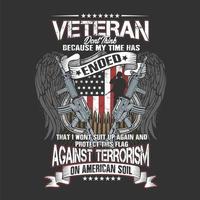 American veteran wings and gun design  vector