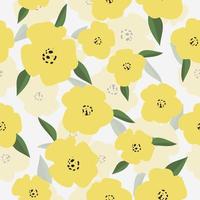 Fresh Yellow Flowers Pattern vector