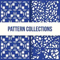 Set of Two Decorative Design Patterns in Flat Design vector