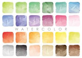 Set Of  Square Watercolor Backgrounds Isolated On A White Background. vector