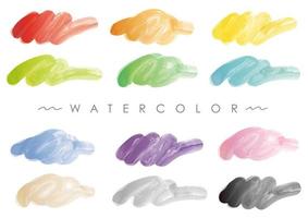 Watercolor Abstract Background Set Isolated On A White Background. vector