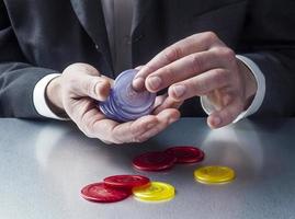 male entrepreneur gambling for challenge and risk