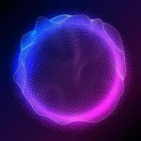 Abstract sphere design with flowing particles vector