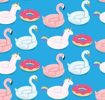 Seamless pattern of pool floats vector