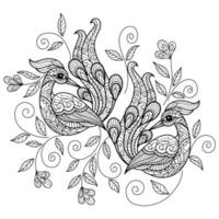 Peacock Coloring Page vector