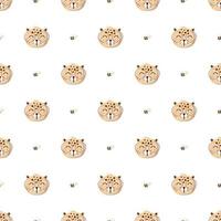 Seamless Pattern with Cute Leopard  vector