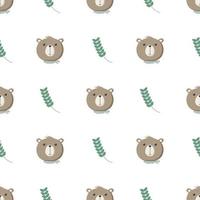 Seamless Pattern with Cute Bear  vector