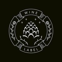 Mono Line Wine Label Frame vector