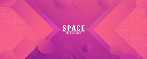 Pink Geometric Layers Gradient Banner  vector