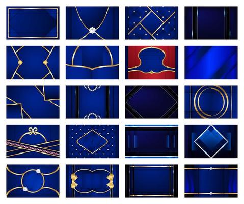 Collection of Blue with Metallic Lines Backgrounds