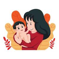 Happy Mother Holding Baby Design  vector