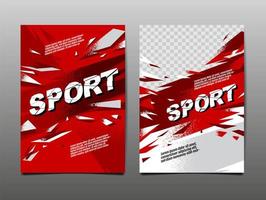 conjunto de carteles de deporte grunge rojo y blanco vector