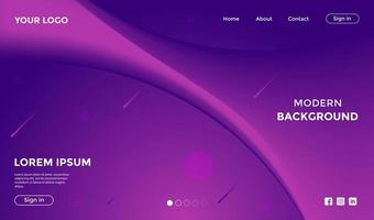 Abstract Landing Page Purple Curve Gradient Design vector