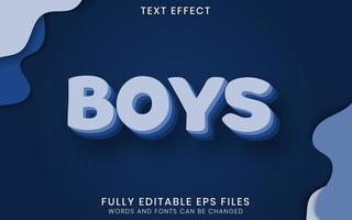 Boys Blue Layered Editable Text Effect vector