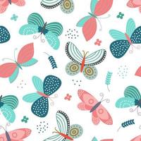 Seamless Pattern with Butterflies  vector