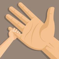 Father and Child Hand in Hand  vector