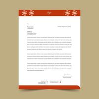 Orange Abstract Geometric Shape Letterhead vector