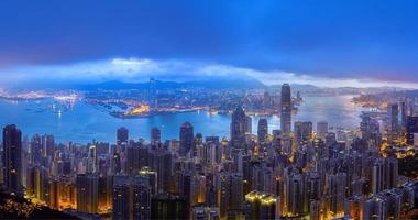 Hong Kong and Kowloon panorama view