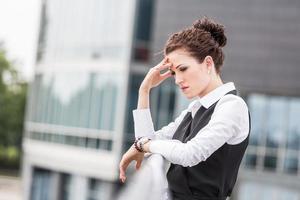 Tired or Depressed Businesswoman Outside photo