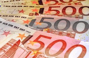 Euro banknotes, five hundred, close-up photo