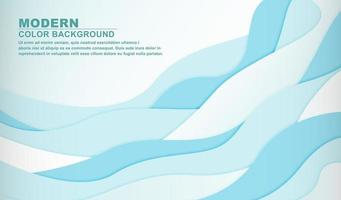 Soft blue wavy layers in paper cut style vector